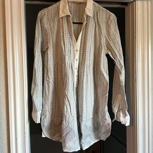 Anthropologie blouse with black stitching, size 4